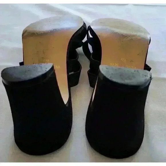 Women Art Effects Black Strappy Sandals 9 M 3" Chunk Block Heel Pre-owned - Picture 8 of 9